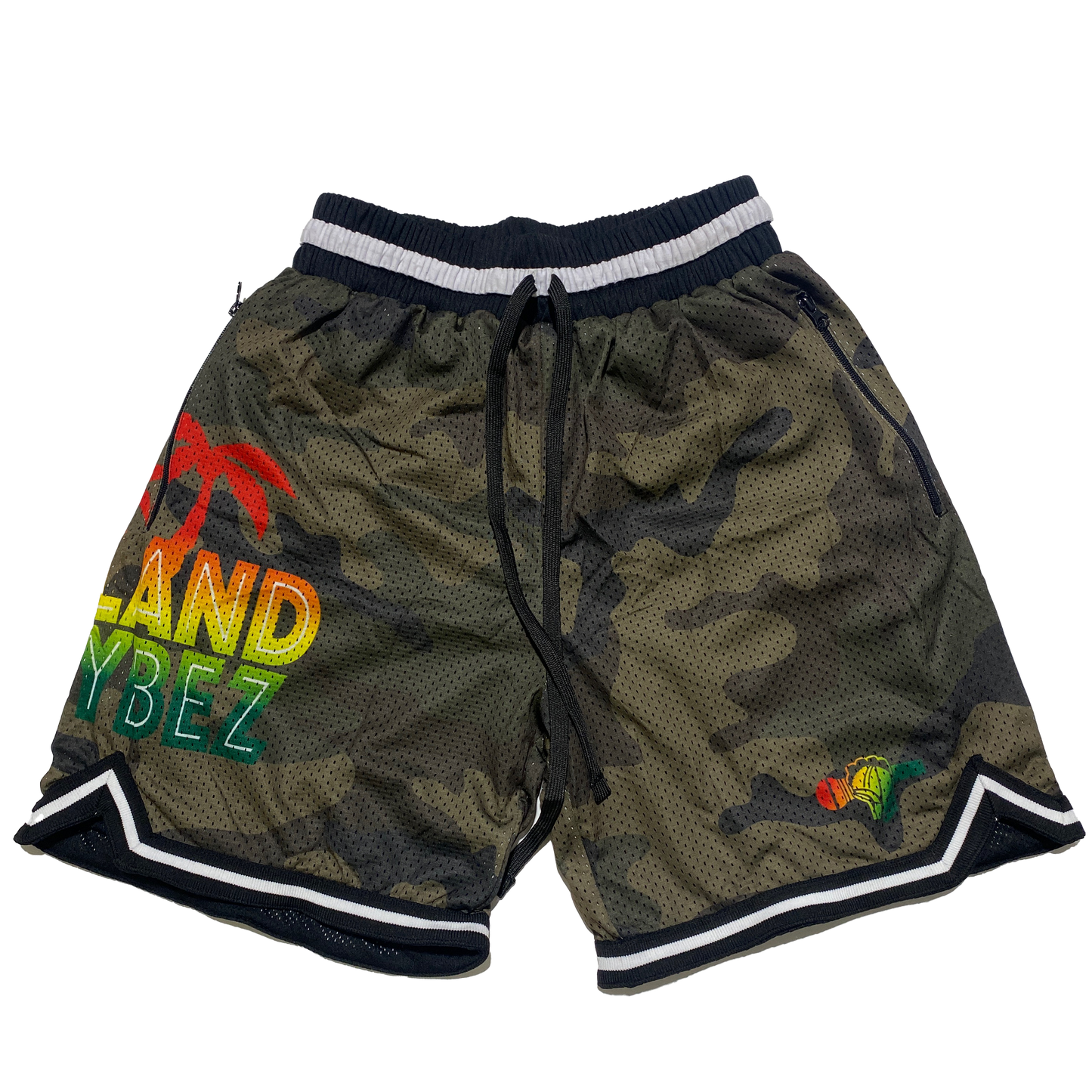 Island Vybez Shorts - Camo Rasta