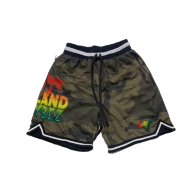 Island Vybez Shorts - Camo Rasta