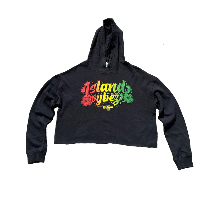 Island Vybez Cropped Hoodie - Rasta