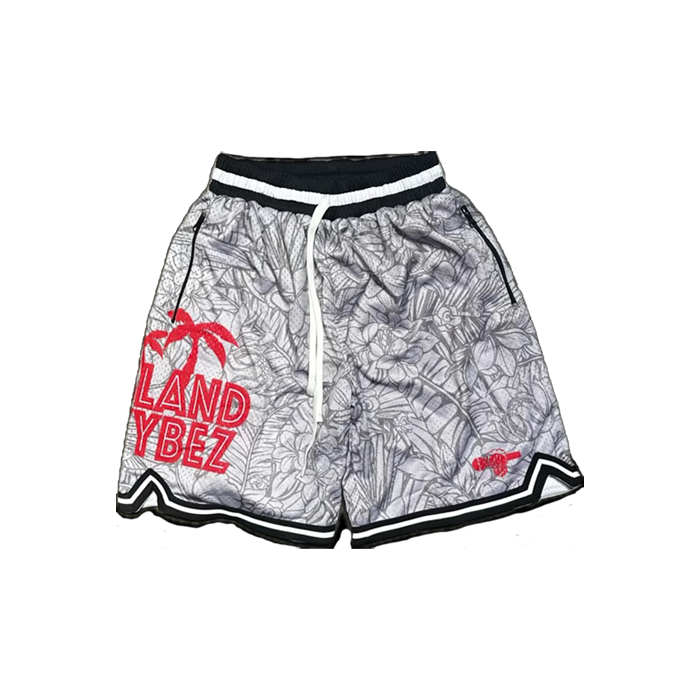 Island Vybez Shorts - Grey/Red