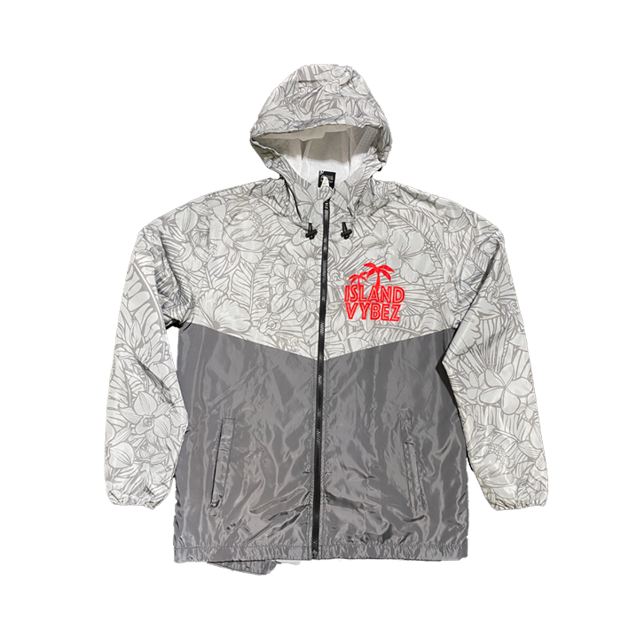 Island Vybez Windbreaker - Grey/Red
