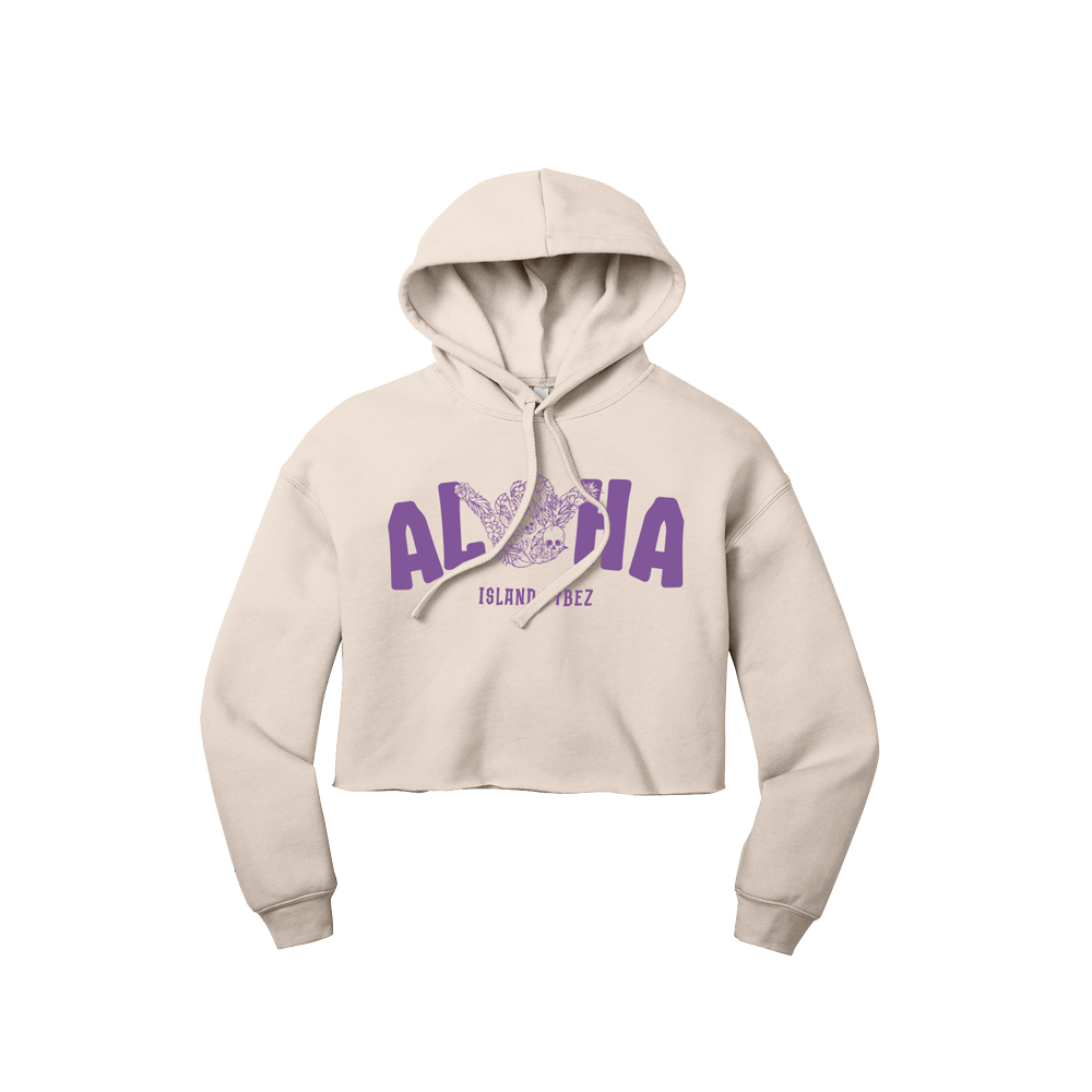 Aloha Shaka Crop Hoodie - Crm - SHIPS BEFORE 5/25