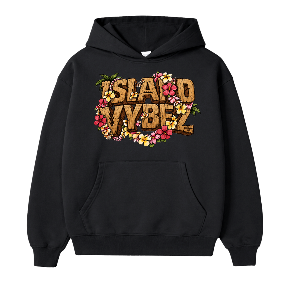 Island Vybez Wood Hoodie - Blk - SHIPS BEFORE 5/25