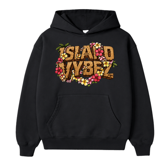 Island Vybez Wood Hoodie - Blk - SHIPS BEFORE 5/25