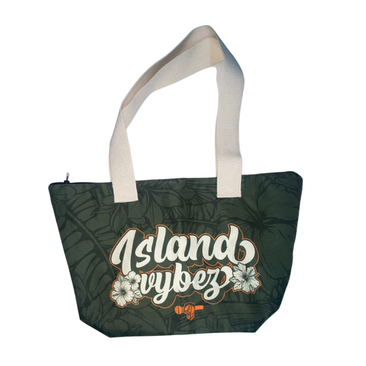 Island Vybez Tote - Green/Crm