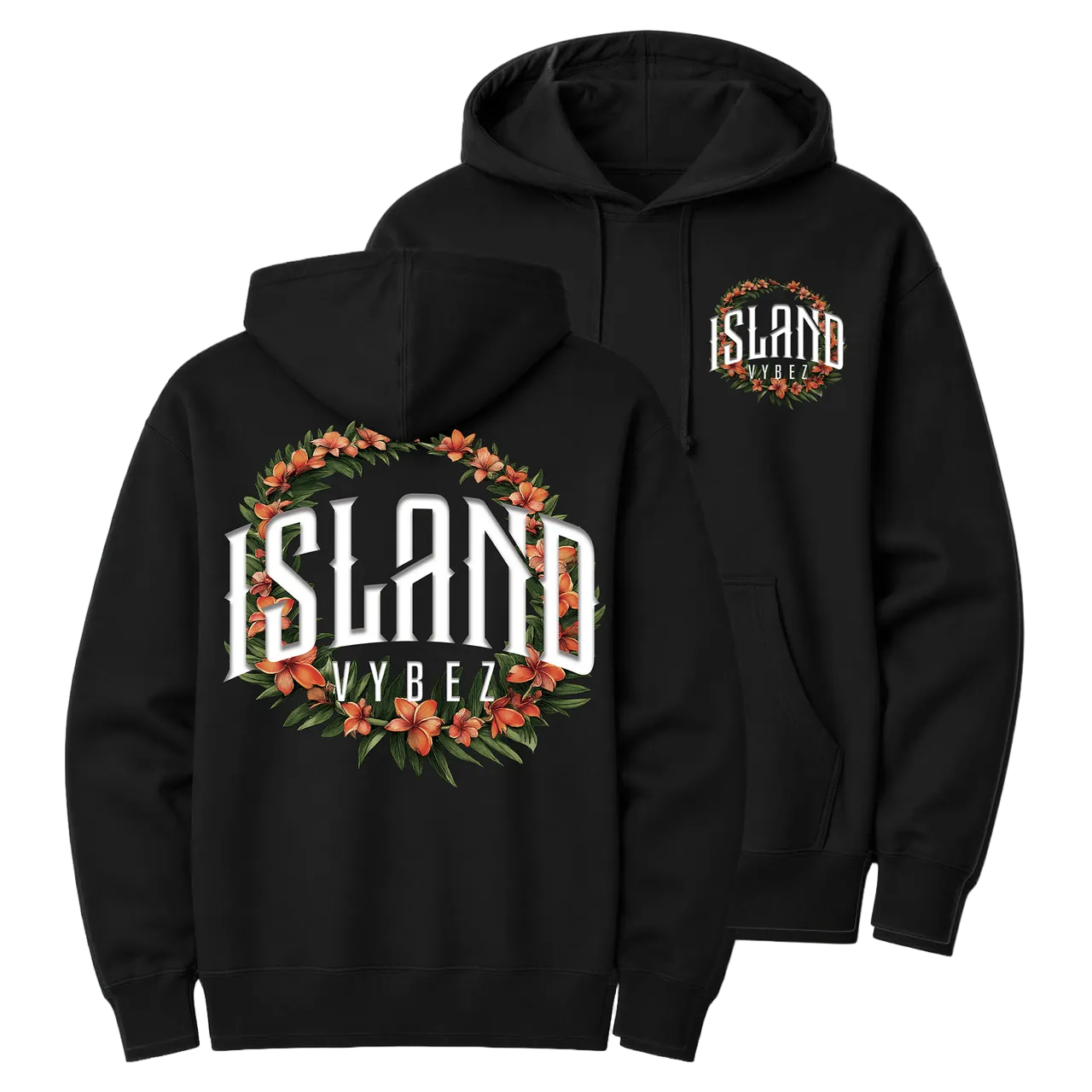 Island Vybez Lei Hoodie - Black