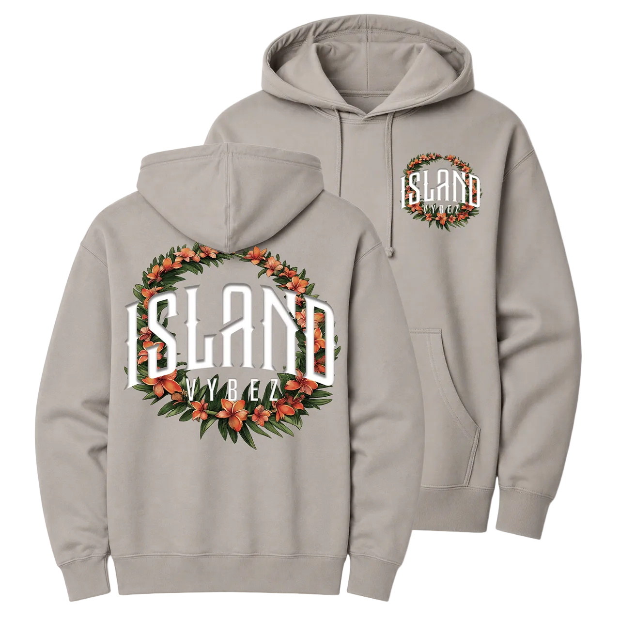 Island Vybez Lei Hoodie - Cement