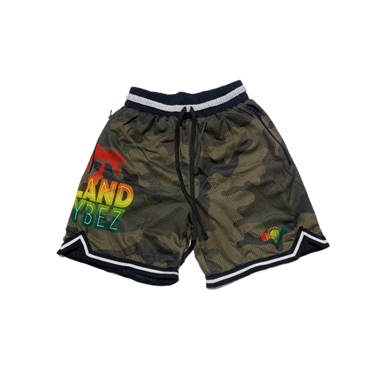 Island Vybez Shorts - Camo Rasta