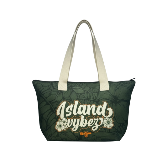 Island Vybez Tote - Green/Crm