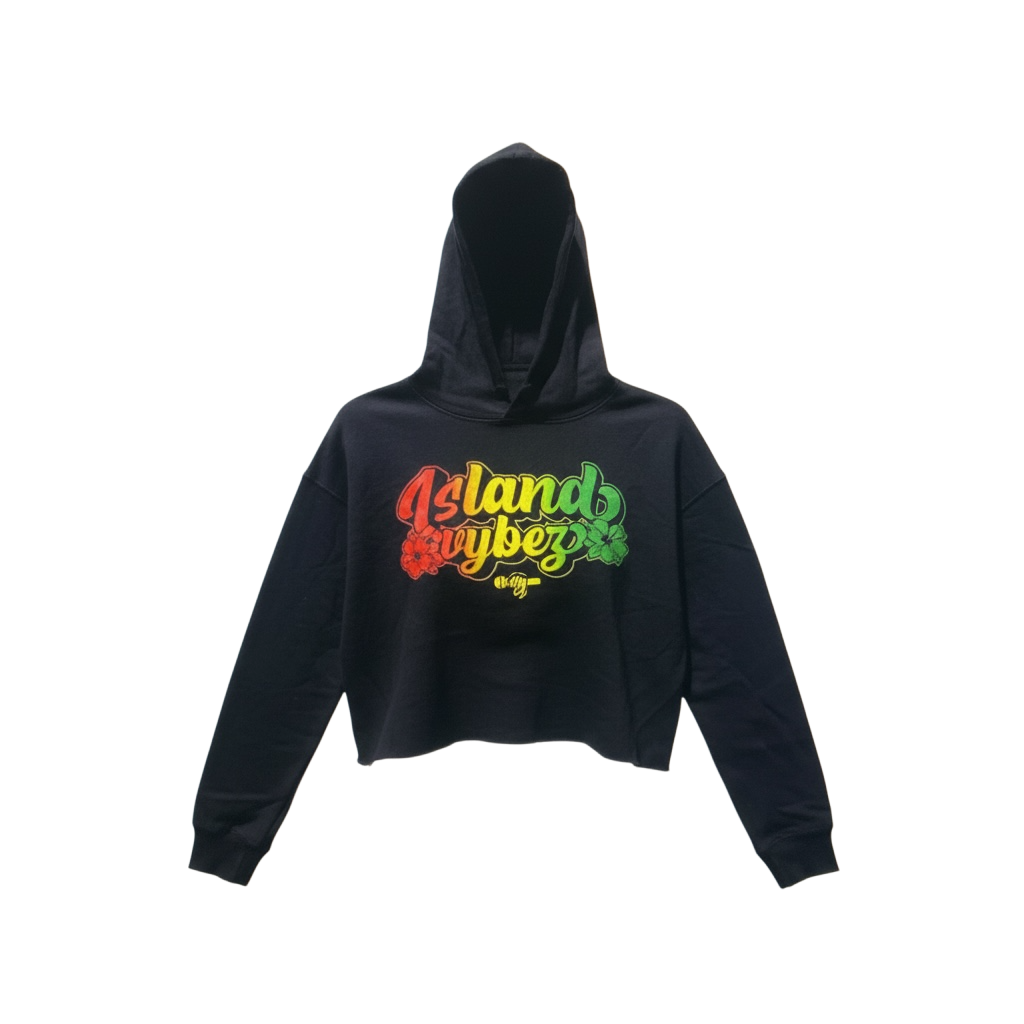 Island Vybez Cropped Hoodie - Rasta