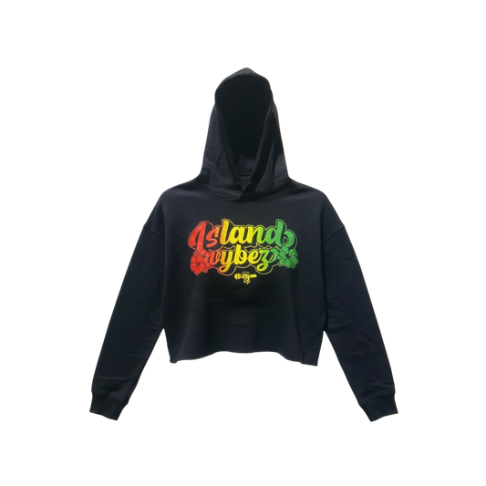 Island Vybez Cropped Hoodie - Rasta