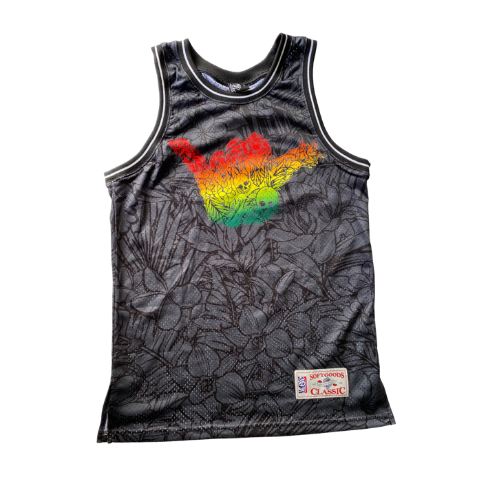 Shaka Jersey Tank Top - Blk/Rasta