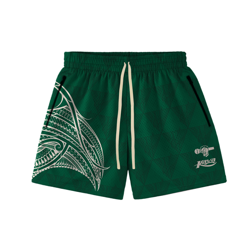 BIGBODYCISCO x KAVA HOOP SHORTS - GREEN - SHIPS BEFORE 5/25