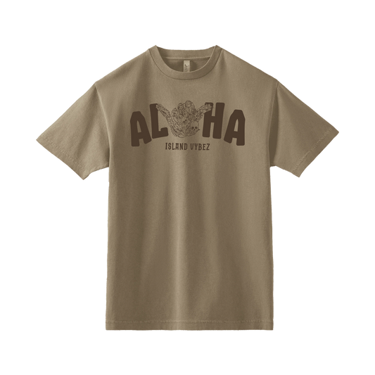 Aloha Shaka Tee - Brown - SHIPS BEFORE 5/25