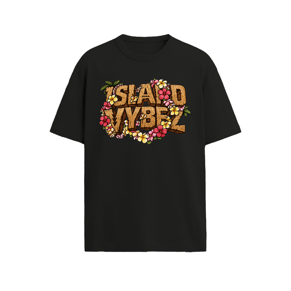 Island Vybez Wood Tee - Blk - SHIPS BEFORE 5/25