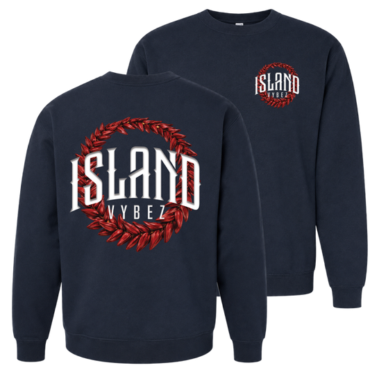 Island Vybez — Ula Fala Crewneck — Navy